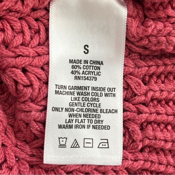 Aeropostale Rose Cable Cold Shoulder Sweater Size S - Picture 7 of 7